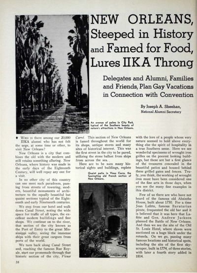 New Orleans, Steeped In History And Famed For Food, Lures Pi Kappa Alpha Throng